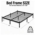 thumbnail image 5 of Apextella 12 in King Heavy Duty Metal Platform Bed Frame, Anti-Slip, No Box Spring Needed, Underbed Storage, Black, 5 of 9