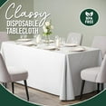 thumbnail image 3 of 6 Pack White Plastic Table Cloth - 70 x 120 Inch Rectangle Disposable Tablecloth for Parties - Rectangle Tablecloth - Disposable Table Cloths for Parties - Great for Picnics And Formal Events, 3 of 7