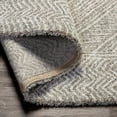 thumbnail image 6 of Hauteloom Horsley Living Room, Bedroom Area Rug - Bohemian Neutral Carpet - Modern Zig Zag Striped Pattern - High Pile - Beige, Gray - 2' x 3', 6 of 10