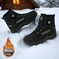 thumbnail image 3 of Men's High-Top Winter Boots with Slip-Resistant Sole, Thick Insulated & PVC Construction, All-Terrain Traction - White & Black Rugged Outdoor Hiking Boots for Urban Streetwear, All-Season Comfort, 3 of 10