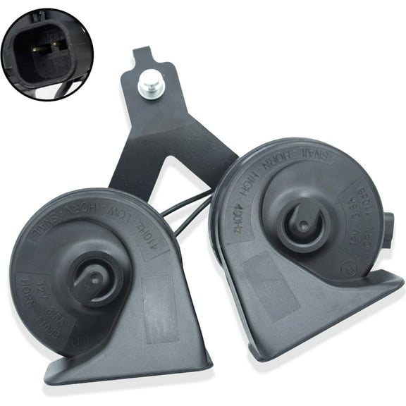 110dB Waterproof Dual Track Horn Assembly With Bracket Compatible with Ford F250 F350 F450 F550 2008-2010 E150 E250 E350 E450 2005-2014 12V 410Hz Replace OE 8C2Z-13832-C 8C2Z13832C