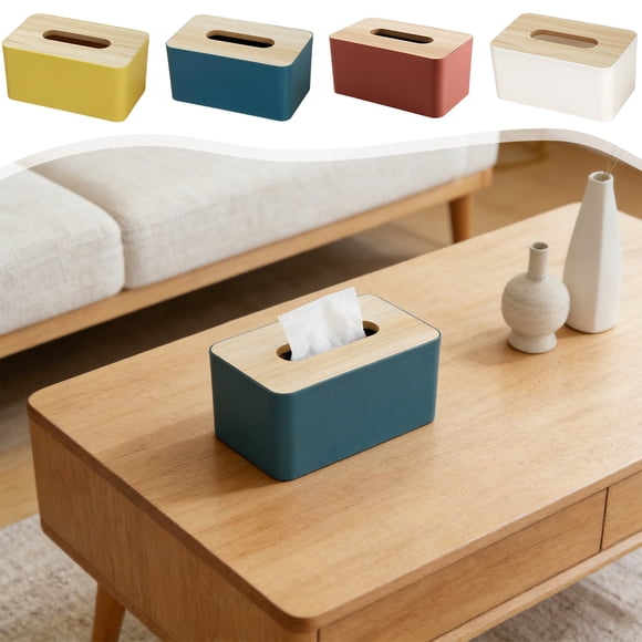 Sentmoon Tissue Box Cover Tissue Box Cover Square Composite Board Cover Scandinavian Tissue Box Household Living Room Coffee Table Drawer Box Transparent Restaurant Drawer Box