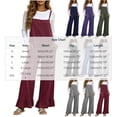 thumbnail image 3 of Hurxie Women Casual Loose Long Bib Pants Wide Leg Jumpsuits Baggy Cotton Rompers Overalls with Pockets White,2XL, 3 of 7