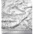 thumbnail image 1 of Soimoi White Rayon Fabric Flower Watercolor Printed Craft Fabric by The Yard 58 Inch Wide, 1 of 3