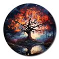 thumbnail image 2 of Designart "Orange Blue magic Maple Trees" Landscapes Oversized Wall Clock, 2 of 5