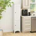 thumbnail image 4 of Costway Tall Bathroom Floor Cabinet Narrow Linen Tower with 2 Doors & Adjustable Shelf, 4 of 9