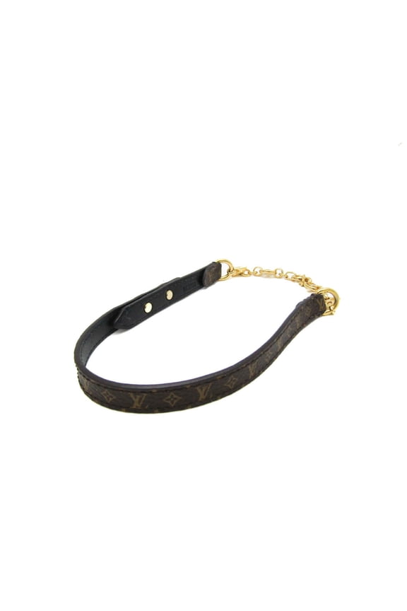 Pre-Owned Louis Vuitton M8079 Leather,Metal,Monogram Bangle Gold,Monogram,Noir (Good)