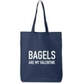 thumbnail image 1 of Bagels Are My Valentine Cotton Canvas Tote Bag, 1 of 1