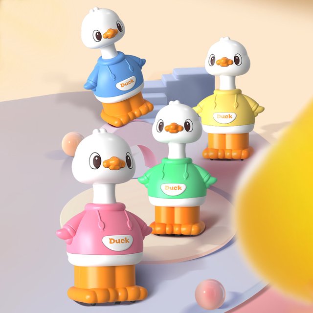 Sentmoon Jouets d'Extérieur Jouets de Noël Jouets Canetons Colorés et Accrocheurs à Pousser pour Petits Enfants Jouets Imitant le Rampement pour Garçons et Filles Jouets pour Garçons