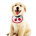 thumbnail image 2 of Paquete de 2 toallas de saliva tejidas para perros y gatos, accesorios de moda (talla S) Bufandas para el cuello para mascotas con diseño de fresa y cereza, 2 of 8