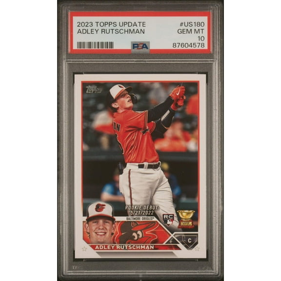 Graded 2023 Topps Update Adley Rutschman #US180 Rookie RC Baseball Card PSA 10 Gem Mint