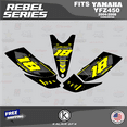 thumbnail image 4 of Kalair GFX Graphics Kit for Yamaha ATV YFZ450 CARBURATOR Rebel Series, 4 of 5