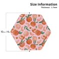 thumbnail image 3 of Pofeuu Painting Peach Print Leather Coasters Set of 6, Round Cups Mugs Mat Pad for Home Kitchen Heat Resistant Drink Coasters,Hexagon, 3 of 7