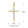 thumbnail image 3 of 14K Two Tone Gold Crucifix Cross Pendant with 1.2mm Singapore Chain Chain Necklace - 18", 3 of 4