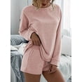 thumbnail image 4 of Women'S Two-Piece Sports Shorts Suit, Oversized Casual Suit, Sportswear, Autumn Clothing Pink M, 4 of 8