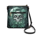 thumbnail image 2 of LedBack Skull Print Leather Crossbody Hobo Bag for Women Ladies, Portable Messenger Bag Satchel Bag with Adjustable Strap Sling Shoulder Handbag for Travel Shopping, Green, 2 of 7