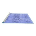 thumbnail image 2 of Ahgly Company Machine Washable Indoor Square Abstract Blue Modern Area Rugs, 7' Square, 2 of 4