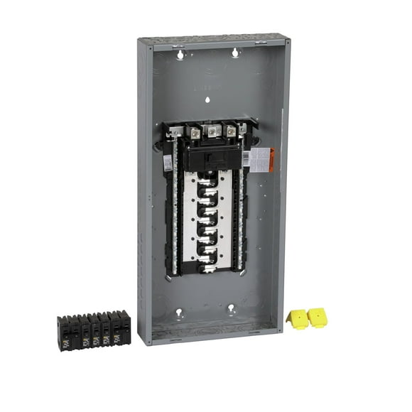 Square D - HOM2040M200PCVP Homeline 200-Amp 20-Space 40-Circuit Indoor Main Breaker Load Center Value Pack Plug-on Neutral Ready