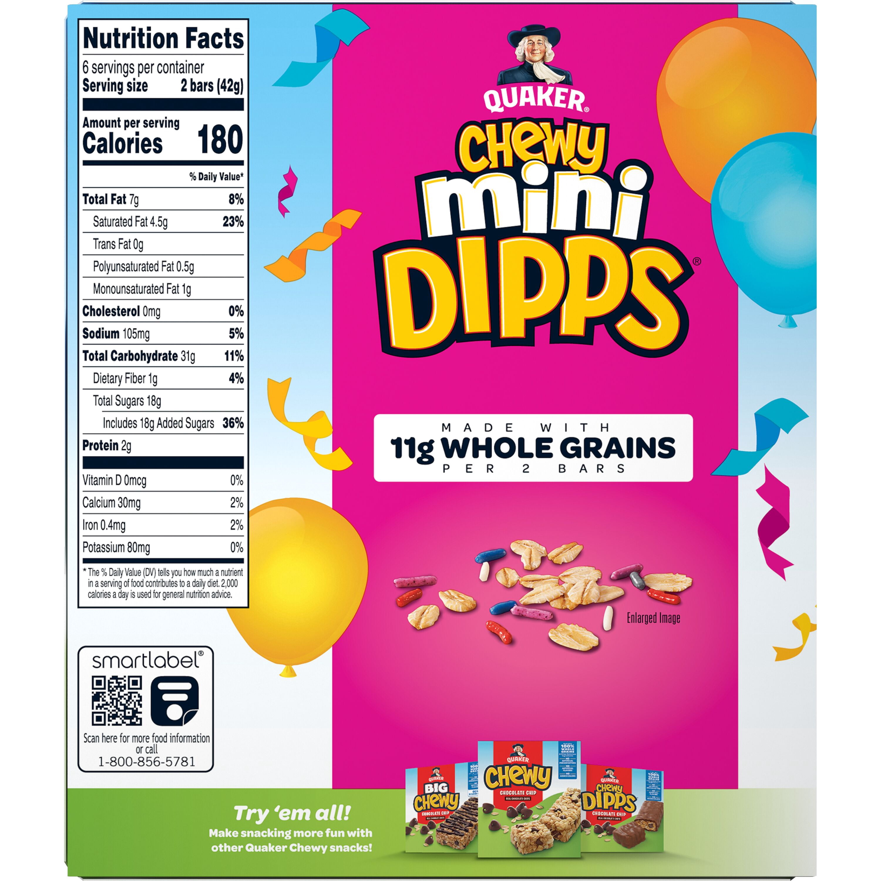 Quaker Chewy Mini Dipps Birthday Blast, 12 count