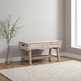 thumbnail image 5 of eHemco Solid Hardwood Bench with Storage Shelf and 4 Panels, 36x15.25x17.3 Inches, White Washed Finish, 5 of 5