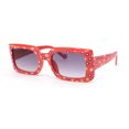 thumbnail image 2 of Child Size Cute Flower Print Girls Rectangle Mod Fashion Sunglasses Orange, 2 of 4