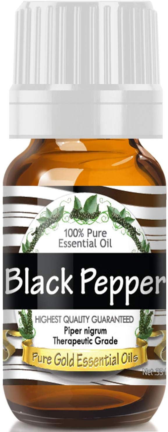 Pure Gold Black Pepper Essential Oil, 100 Natural & Undiluted, 10ml