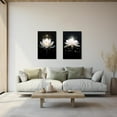 thumbnail image 4 of ZHONGYUTONG Black and White Zen Canvas Wall Art Glowing White Lotus Flower Painting Prints Spa Bathroom Decor for Spiritual Meditation Yoga Room Framed (12.00" x 18.00"), 4 of 6