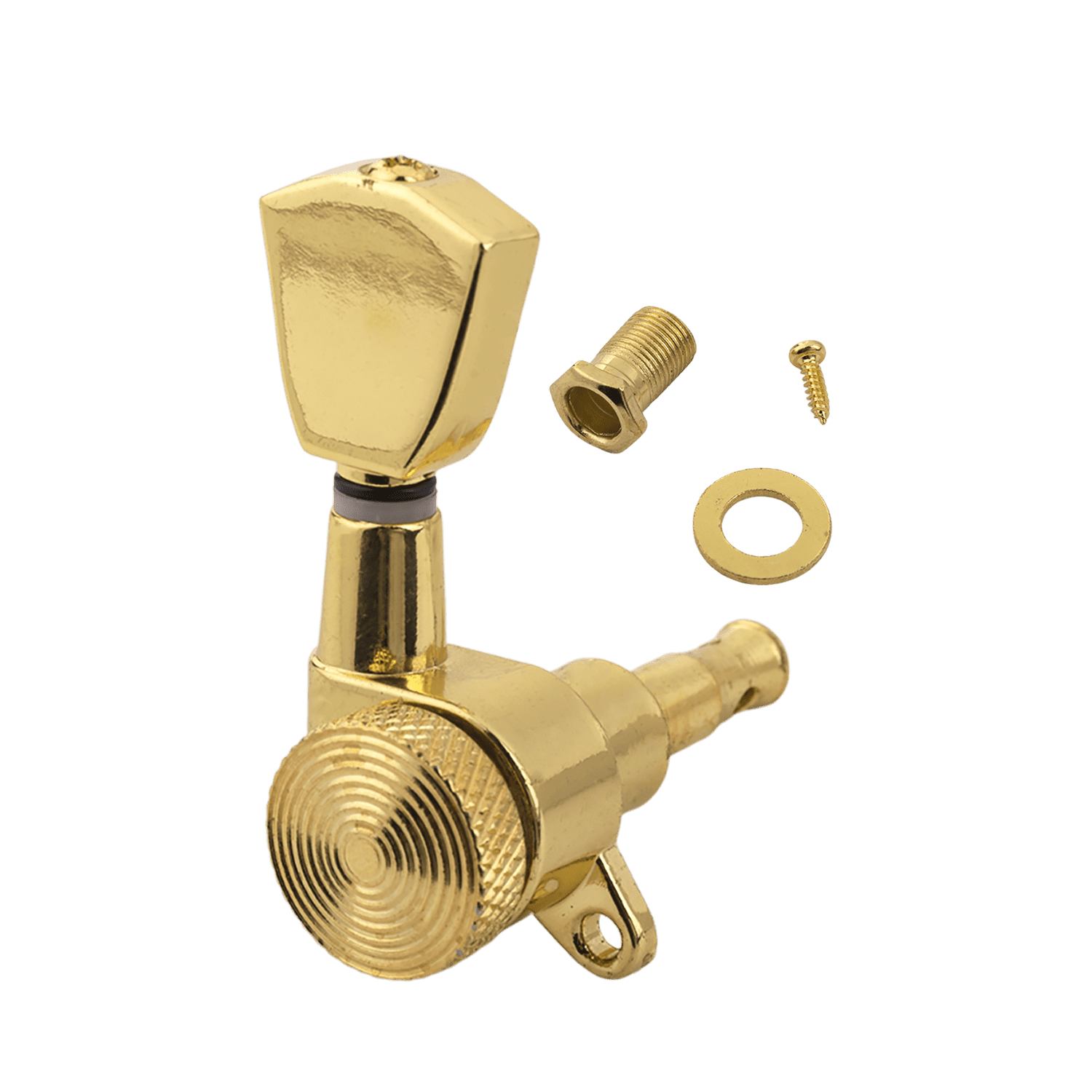 LOOKSEVEN 2L4R Inline Guitar Locking Tuners Tuning Pegs Machine Heads 1:18 Gear Ratio for Fender/Stratocaster/Telecaster guitar (Gold)