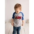 thumbnail image 5 of 7 ate 9 Apparel Kid's Love Truck Valentine's Day Blue Raglan Shirt, 5 of 6