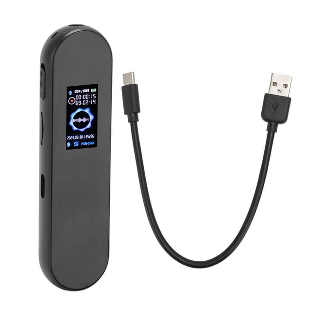 Grabadora de voz digital Grabadora MP3 con reducción de ruido Dispositivo de grabación portátil activado por voz para conferencias Reuniones Entrevistas 64 GB