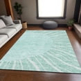 thumbnail image 5 of HomeRoots 655421 10 x 14 ft. Teal & Ivory Abstract Transitional Washable Machine Made Rectangle Area Rug with UV Protection, 5 of 9
