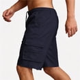 thumbnail image 4 of Lmueinov Mens Shorts Outdoor Casual Expandable Waist Cargo Shorts Lightweight Water Resistant Quick Dry Fishing Hiking Shorts, S-3XL, 4 of 6