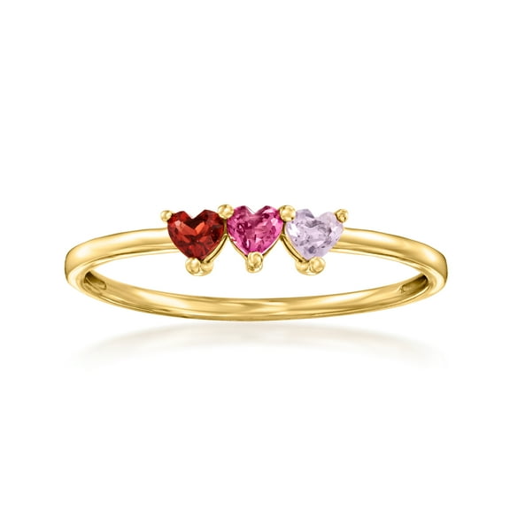 Pure Collection by Ross-Simons 1.70 ct. t.w. Multi-Gemstone Heart Ring in 14kt Yellow Gold, Women's, Adult