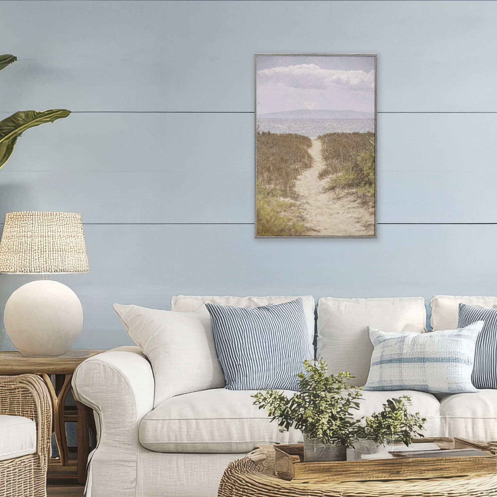 Stupell Industries Path to Misty Ocean Gray Framed Giclee Art, design by Aaron Matheson