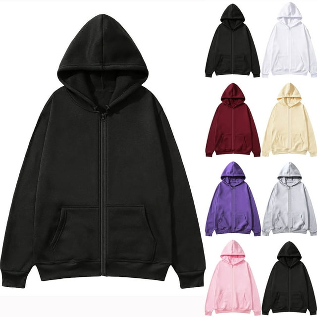 CFLVAEK Oversized Hoodies for Men Zip Up Casual Hoodie Sweatshirt Loose Fitted Long Sleeve Fall Sweatshirt with Pockets Pink L