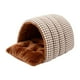 thumbnail image 2 of Cama para gatos, casa para mascotas, suministros para mascotas, cálida, lavable, cómoda, escondite, cueva para gatos, para cachorros, perros pequeños, Rejilla de café, 2 of 8