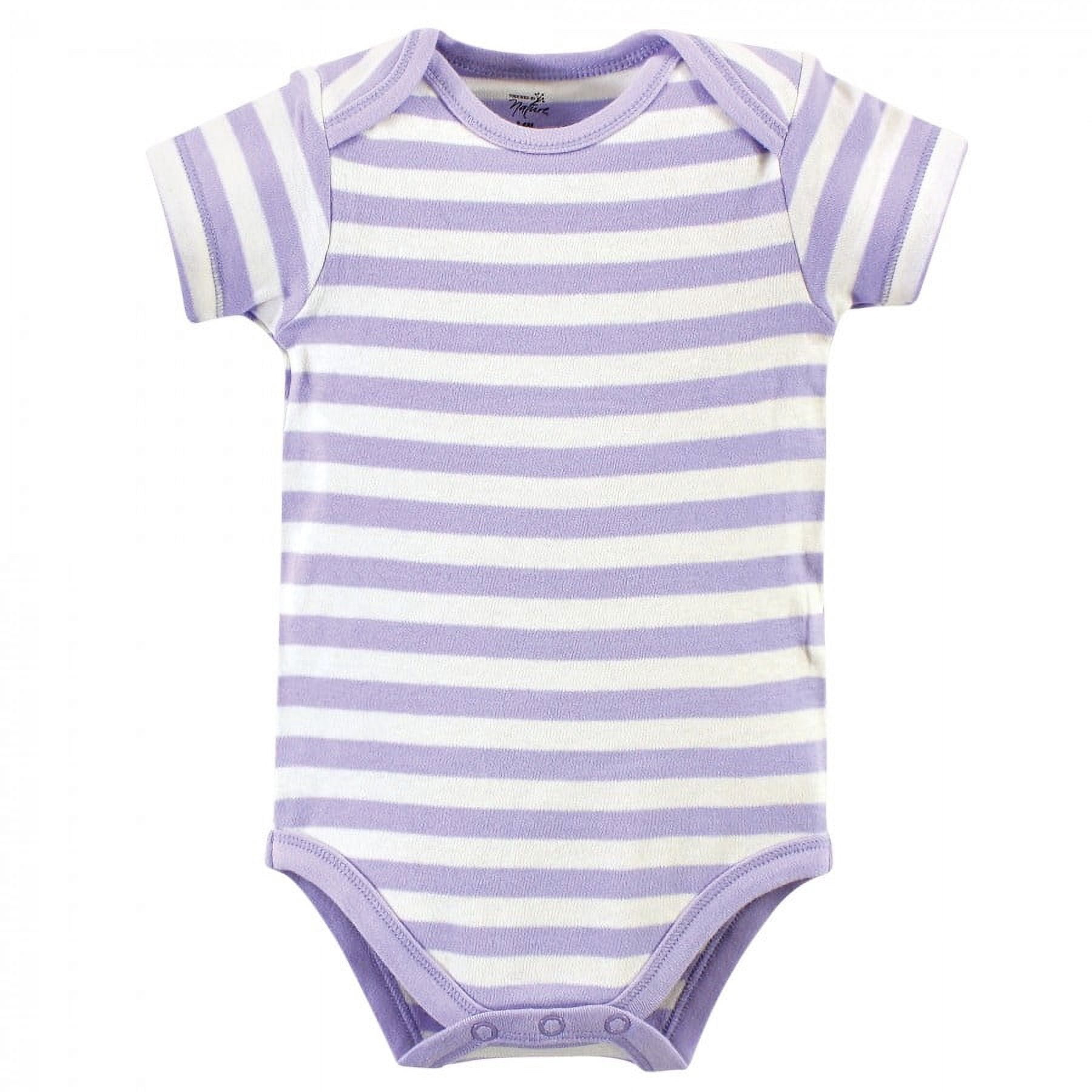 Touched by Nature Baby Girl Organic Cotton Bodysuits 5pk, Dragonfly, 12-18 Months
