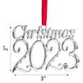 thumbnail image 2 of Klikel Christmas Ornament 2023 - Keepsake Dated 2023 Christmas Ornament - Shiny Silver Christmas Ornament 2023 - 2023 Ornament with Studded Crystals - Ornament for Christmas Tree with Gift Box, 2 of 6