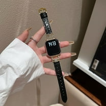 Dwitch Luxury Crocodile-Texture Leather Band for Apple Watch Bands 42/44/45/46/49mm Ultra 2 Women,Fashion Replacement Band with Bling Rhinestone Connectors for iWatch Series 10 9 8 SE 7 6,Black