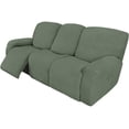thumbnail image 1 of ZXNYH 8 Pieces Recliner Sofa Stretch Sofa Slipcover Sofa Cover Furniture Protector Couch Soft with Elastic Bottom Kids, Spandex Jacquard Fabric Small Checks Chocolate, 1 of 3