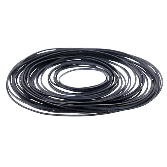 COOLHOOD 30/50/100/120Pcs Mix Size Rubber Belts 1mm Square Tape Machine Belt Set 40-135mm Fold for Recorders and Drives