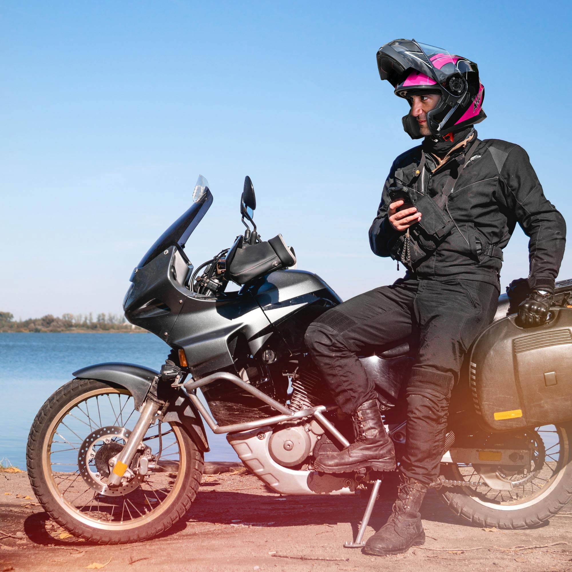 AHR RUN-M3 Modular Flip Up Helmet Full Face Dual Visor DOT Motorcycle Bike S