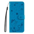 thumbnail image 2 of For Google Pixel 7A Case, Mantto PU Leather Cover with Cat Patterned Embossed Cute Painted Flip Wallet Card Case, With Kickstand Hand Strap Magnetic Closure Case For Google Pixel 7A, Blue, 2 of 10