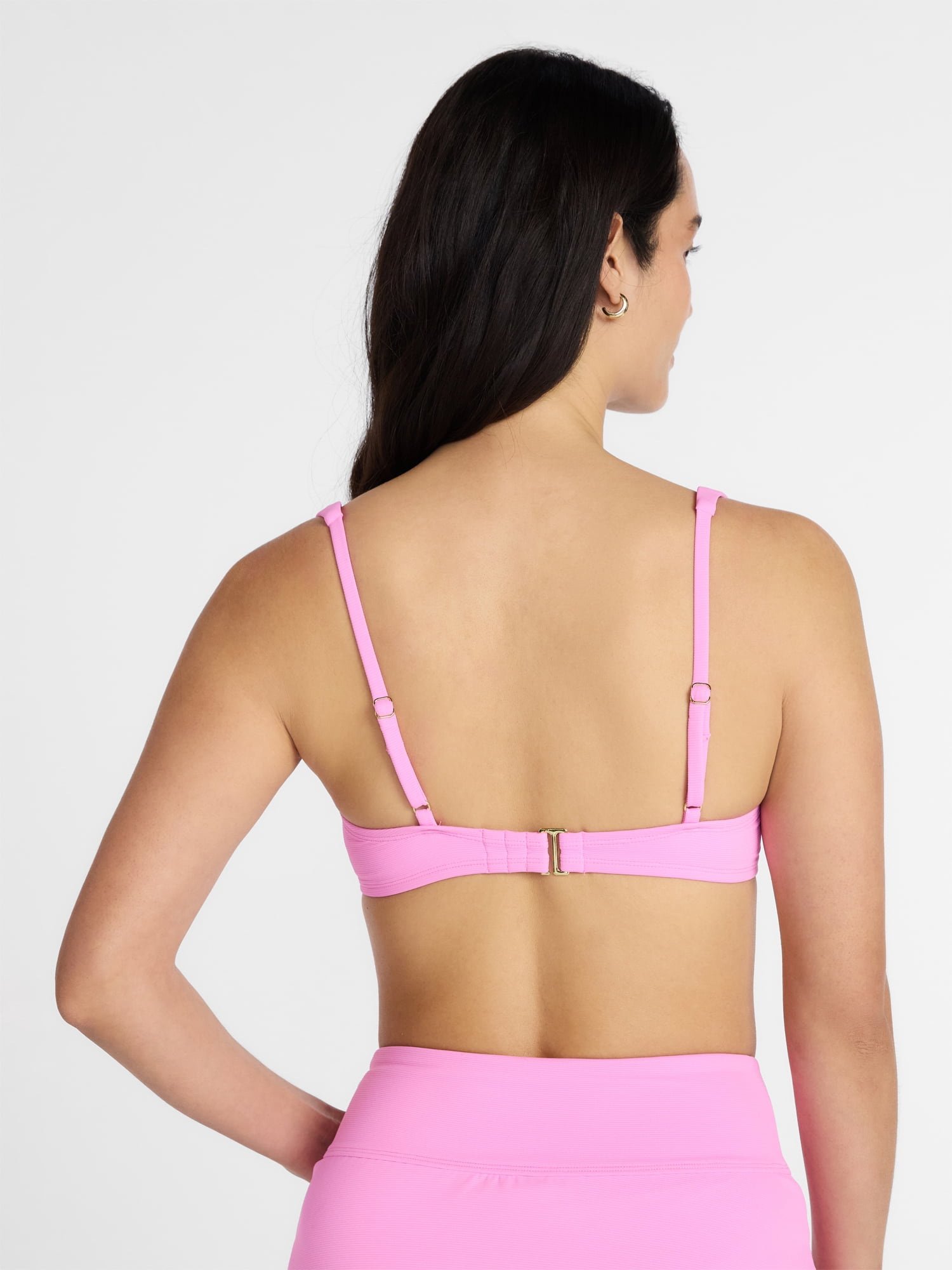Time and Tru Women's and Women's Plus Ribbed Underwire Bikini Top, Sizes XS-3X