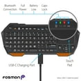thumbnail image 5 of Fosmon Mini Bluetooth Keyboard with Touchpad QWERTY, 33ft Range, Backlit, Rechargeable, USB-C – Compatible with PS4, PS5, Smart TV, Laptop, Tablet, Smartphone, 5 of 8