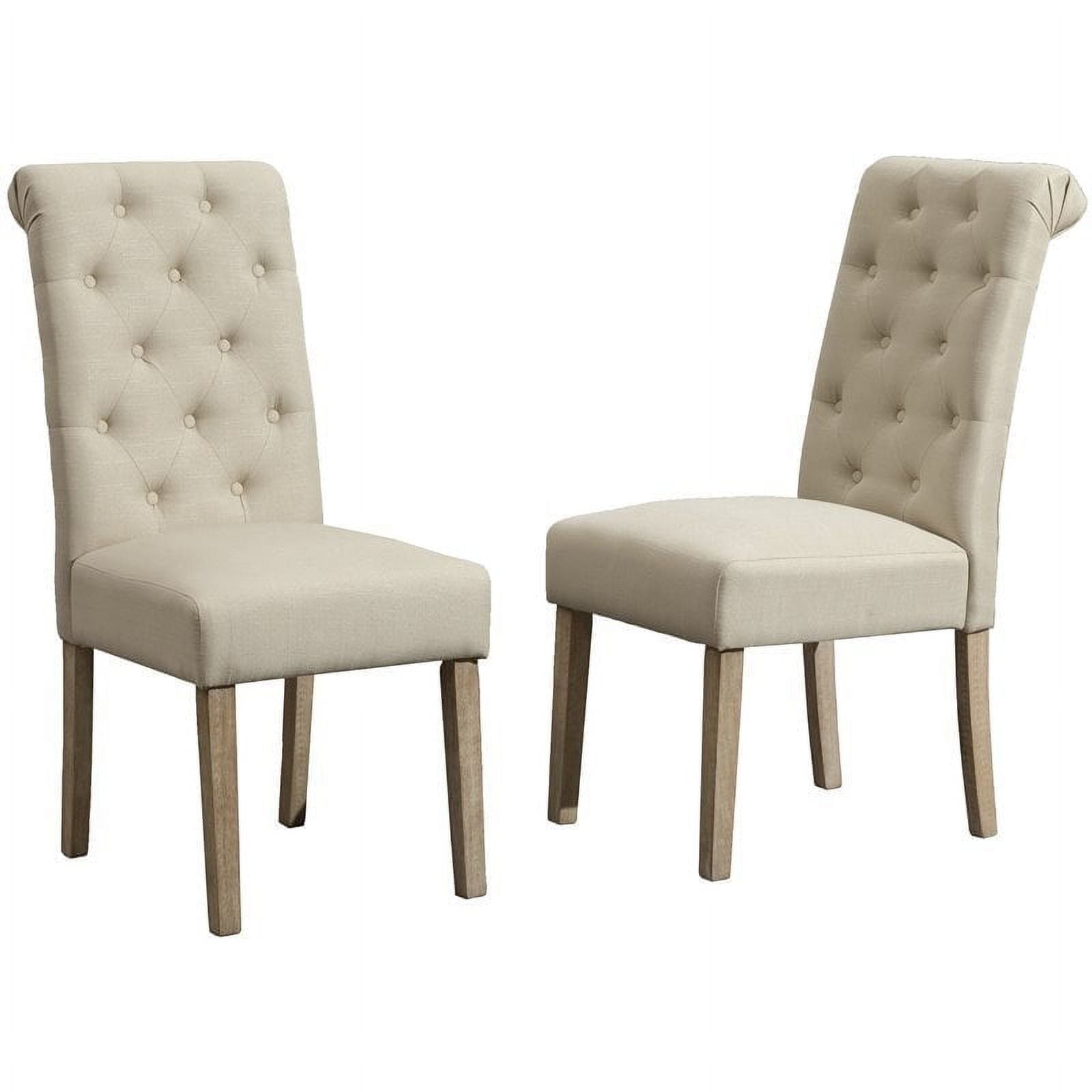 Roundhill furniture habit solid wood tufted parsons dining chair hotsell