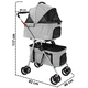 thumbnail image 5 of Carriola Doble para Mascotas Cochecito para Perros y Gatos Pequeños - Medianos Transportadora Ligera y Plegable Ruedas con Freno - Gris, 5 of 7