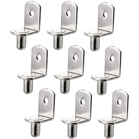 

40pcs Shelf Support Pegs L-Shaped Metal Cabinet Shelf Clips with Hole 6mm(1/4 Inch) Nickel Plated Cabinet Closet Shelf Pins for Kitchen Bookcase Shelf Furniture Support