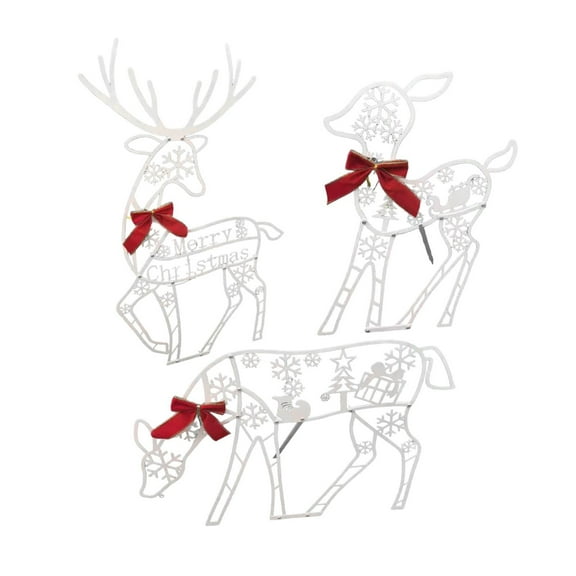 balikha 3 Pieces Lighted Christmas Outdoor Decorations Standing Elk Statue Ornaments