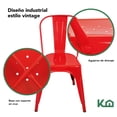 thumbnail image 3 of Silla Tolix Blanco Metal 2 Pzas Comedor Restaurante Exterior rojo, 3 of 9